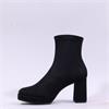 Miss Elastic Hilary Platform Ankle Boot - Black Suede